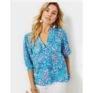 Lilly pulitzer MIALEIGH ELBOW SLEEVE LIN size 4
